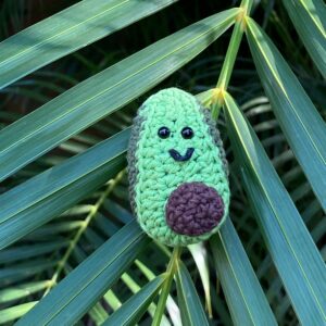 Avocado crochet magnet